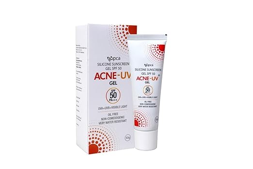 Acne-UV Sunscreen Gel with SPF 50/PA+++, 50g | UVA+UVB+Visible Light | Pack of 2