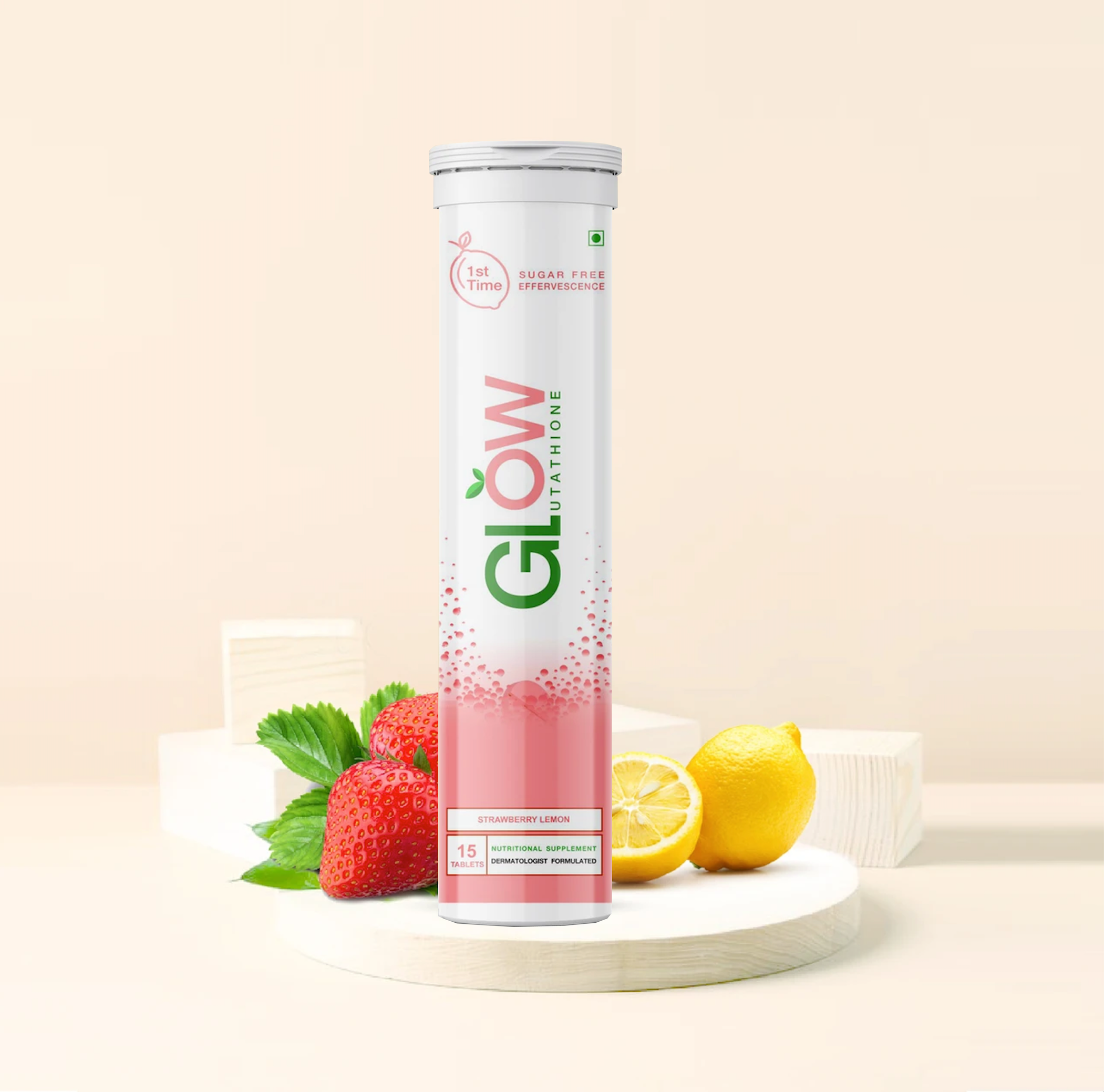 Glow Glutathione</br>2 in 1 L-Glutathione 500mg + Vitamin C 1000mg- 15  Effervescent Tablets